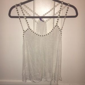 LF daisy embroider strappy white top emma & sam